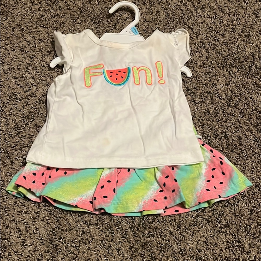 Kids White Fun Shirt with Watermelon Print